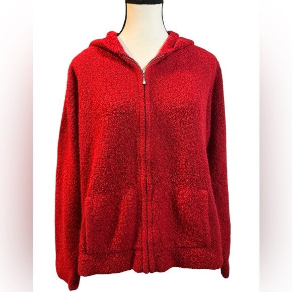 Liz Claiborne Red Wool Blend Sweater with Hood - Picture 1 of 6